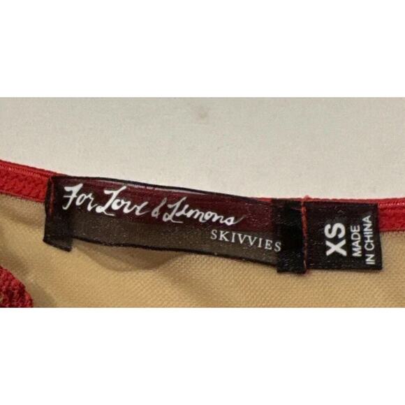 For Love & Lemons Skivvies Size XS Red Nude Underwire Bralette Bra Festival READ - Picture 4 of 8